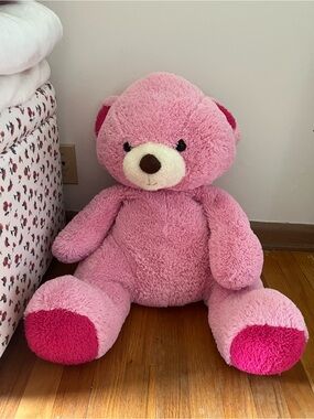 Large pink stuffed bear